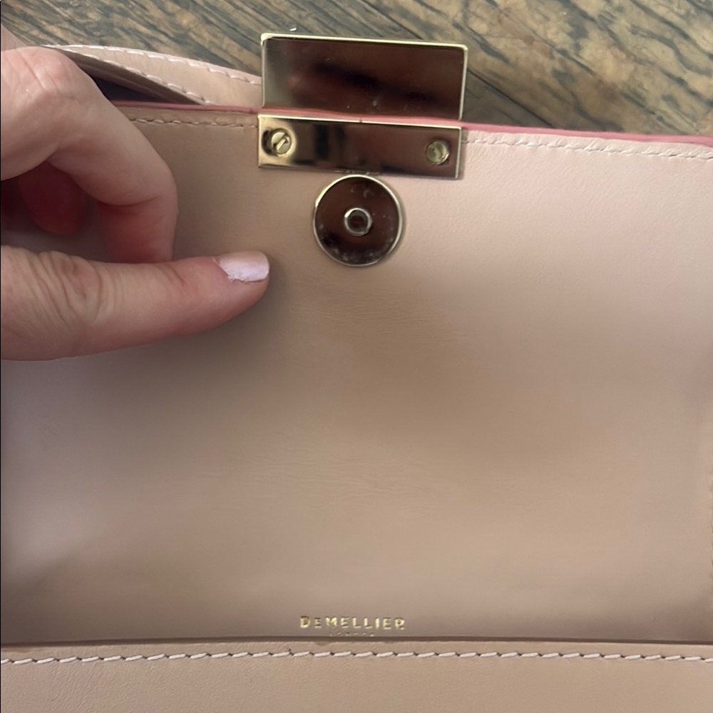 DeMellier Two Tone Pink Crossbody Bag with Modern Minimalist Design - Picture 6 of 7